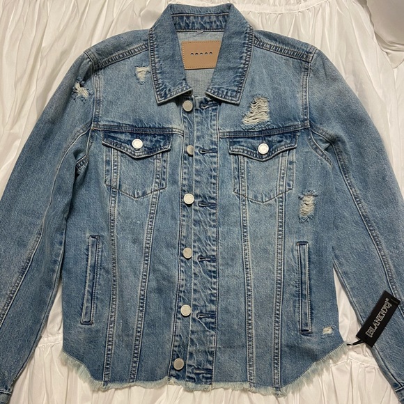 Blank NYC Jackets & Blazers - Fitted Distressed Blank NYC Jean Jacket